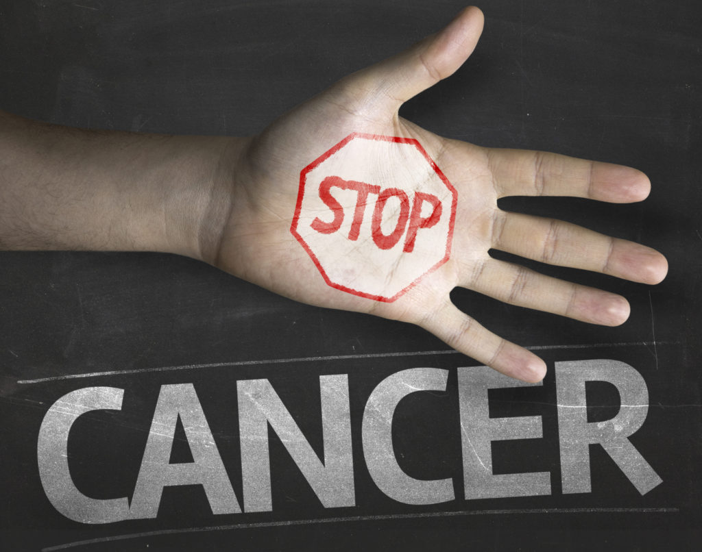 Creative composition with the message Stop Cancer